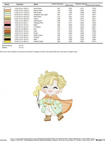 The Little Prince embroidery design - Little Prince with stars machine embroidery pattern - Baby boy and girl Fairytale file - Instant digital download pes jef Marcia Embroidery