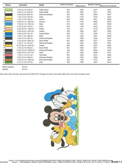 Mickey and Friends embroidery design - Mickey Donald and Pluto machine embroidery pattern - Baby Boy and girl file - Instant digital download pes jef - Marcia Embroidery