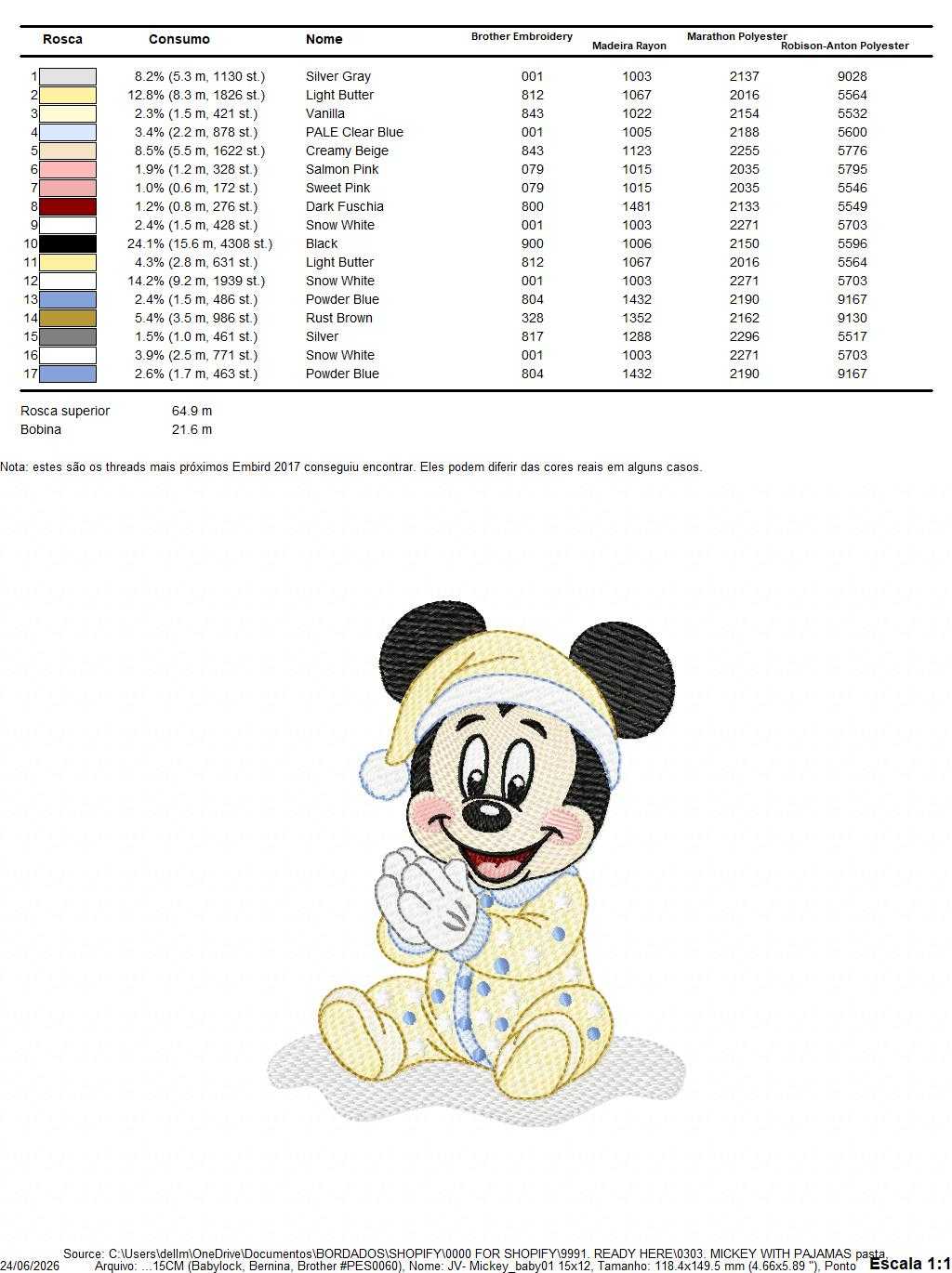 Baby Mickey embroidery design - Mickey Mouse machine embroidery pattern - Baby Boy file - Instant digital download pes jef dst