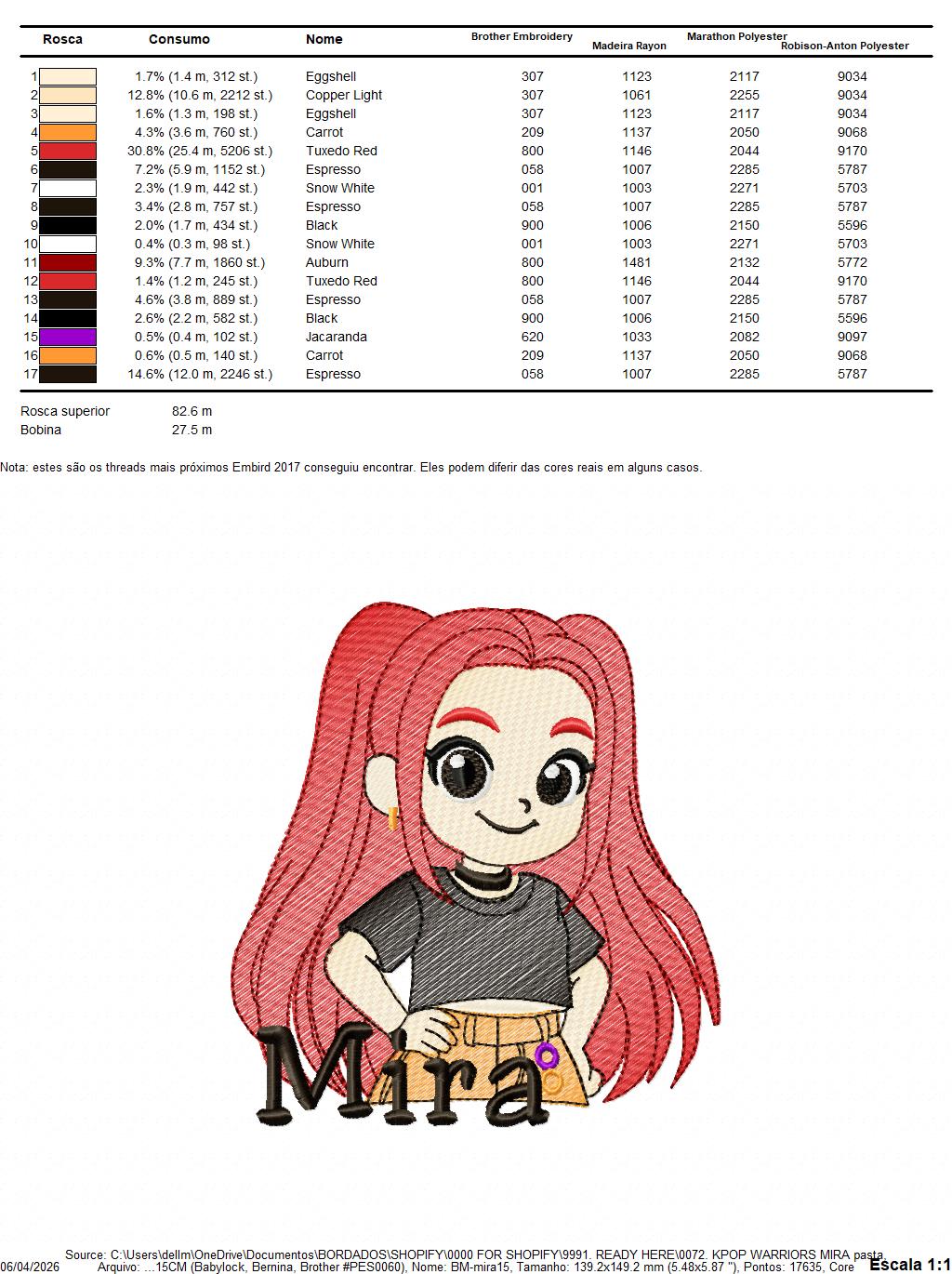 Mira KPop Demon Hunters embroidery design - Kpop Warriors machine embroidery patterns - Baby girl file - Instant digital download (Copy) Marcia Embroidery