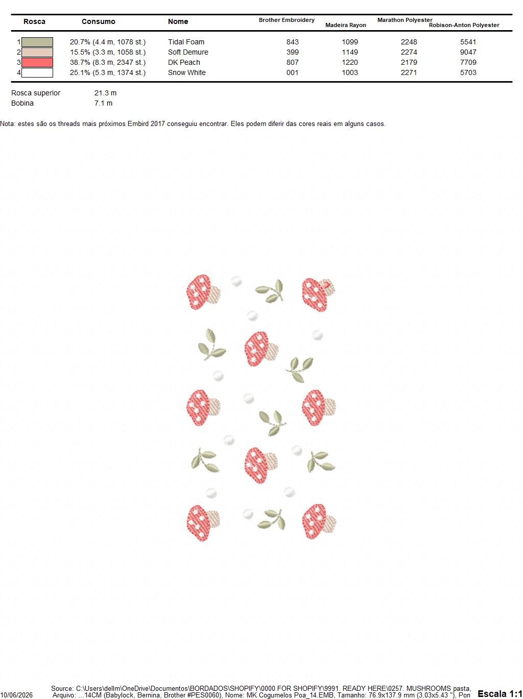 Mushroom with flowers embroidery designs - Forest Toad machine embroidery pattern - Kitchen Towel file - Instant download pes jef hus dst (Copy) Marcia Embroidery