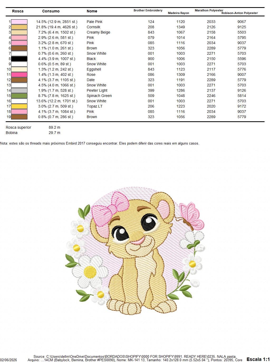 Lion King embroidery design - Lioness Nala with flowers machine embroidery pattern - Baby Boy and girl file - Instant digital download pes jef dst hus vp3