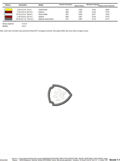 Paw Patrol embroidery designs - Paw machine embroidery patterns - Baby Girl Boy file - Instant digital download - Zuma Chase Rubble Skye Marshall (Copy) Marcia Embroidery