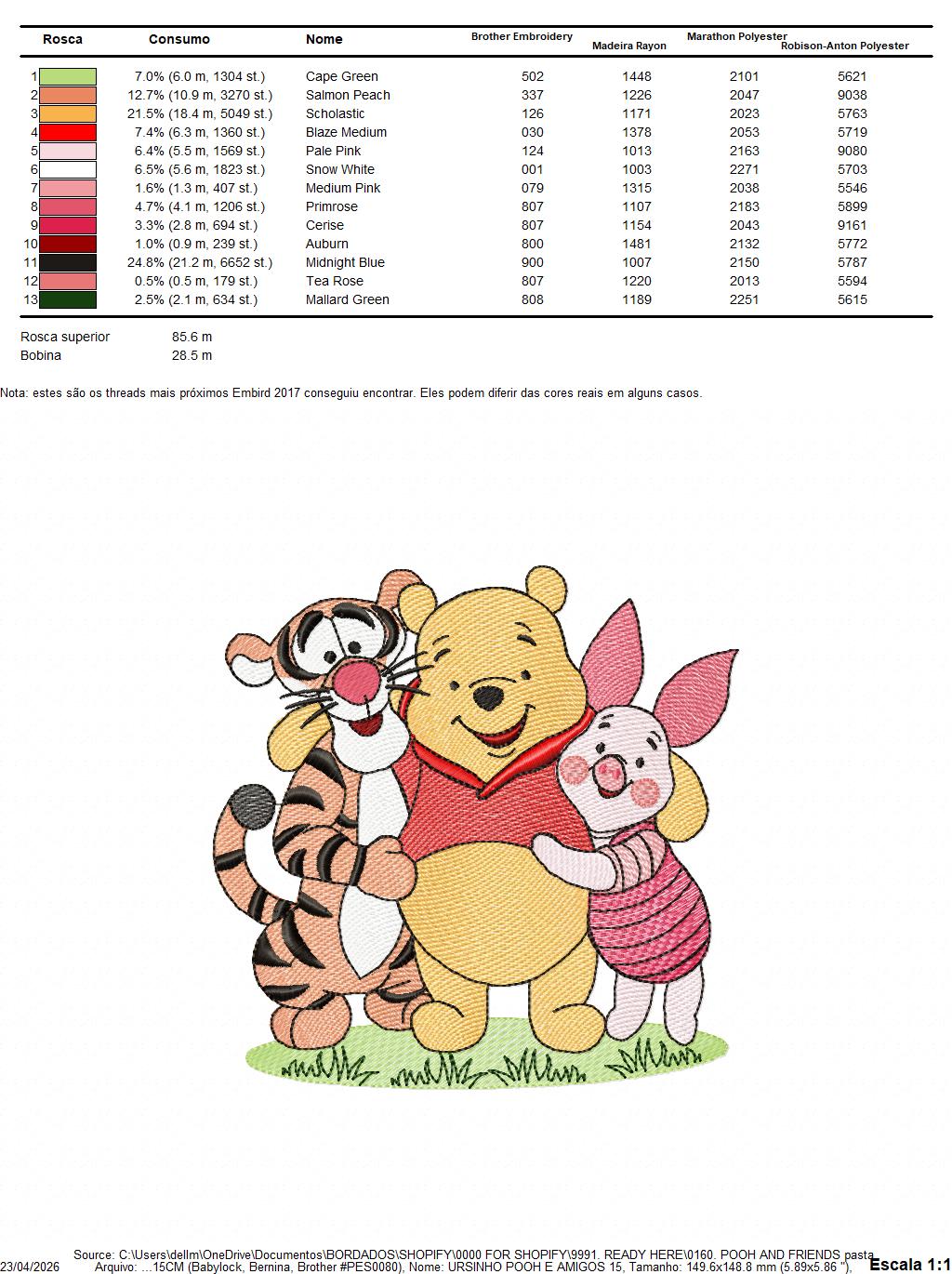 Winnie the Pooh embroidery design - Winnie the Pooh Bear Cartoon machine embroidery pattern - Baby boy and girl file - Instant digital download pes jef (Copy) Marcia Embroidery