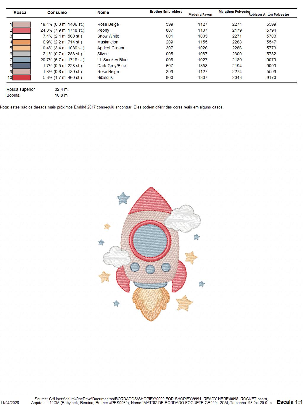 Space Rocket embroidery designs - Rocket with stars machine embroidery pattern - Moon and planet embroidery file - Instant download pes jef (Copy) Marcia Embroidery