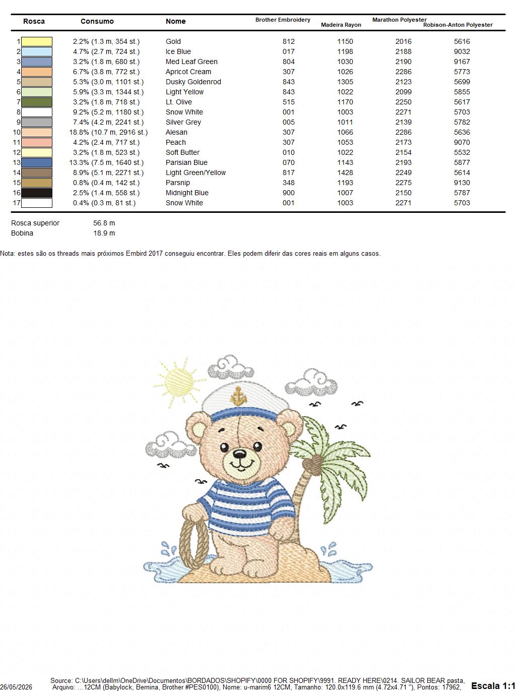 Sailor Bear embroidery designs - Sailor embroidery design machine embroidery pattern - Nautical bear embroidery file - instant download pes (Copy) Marcia Embroidery