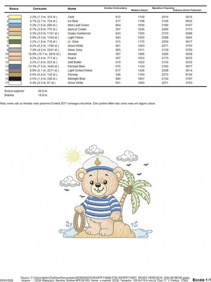 Sailor Bear embroidery designs - Sailor embroidery design machine embroidery pattern - Nautical bear embroidery file - instant download pes (Copy) Marcia Embroidery