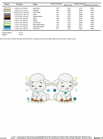 Sheep embroidery design - Farm Animal Lamb machine embroidery pattern - Newborn Baby Girl file - Instant digital download pes jef dst