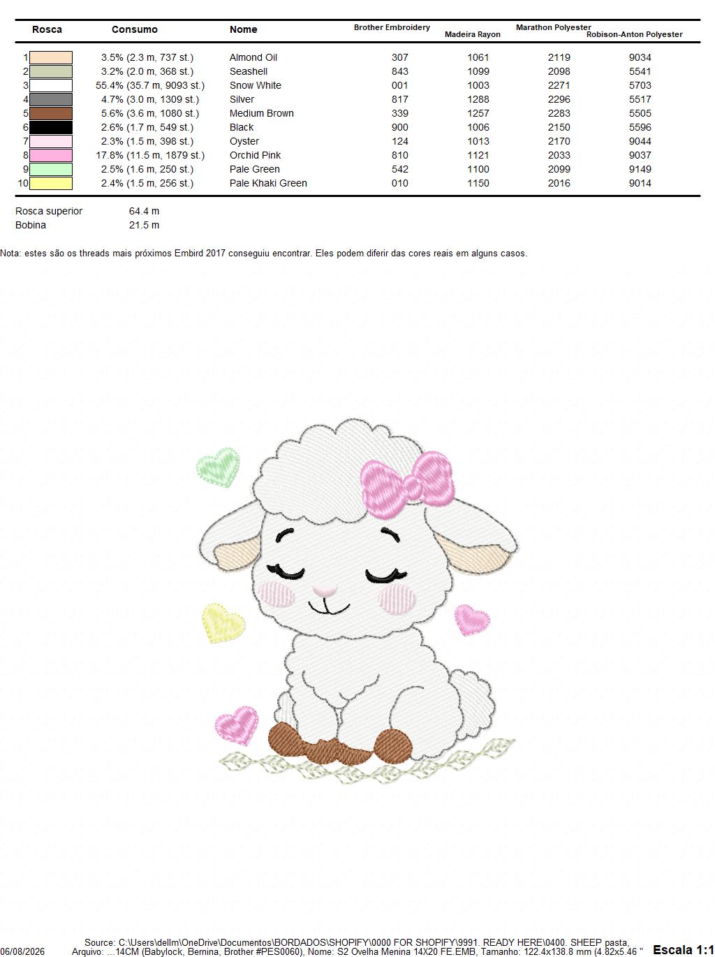 Sheep embroidery design - Farm Animal Lamb machine embroidery pattern - Newborn Baby Girl file - Instant digital download pes jef dst