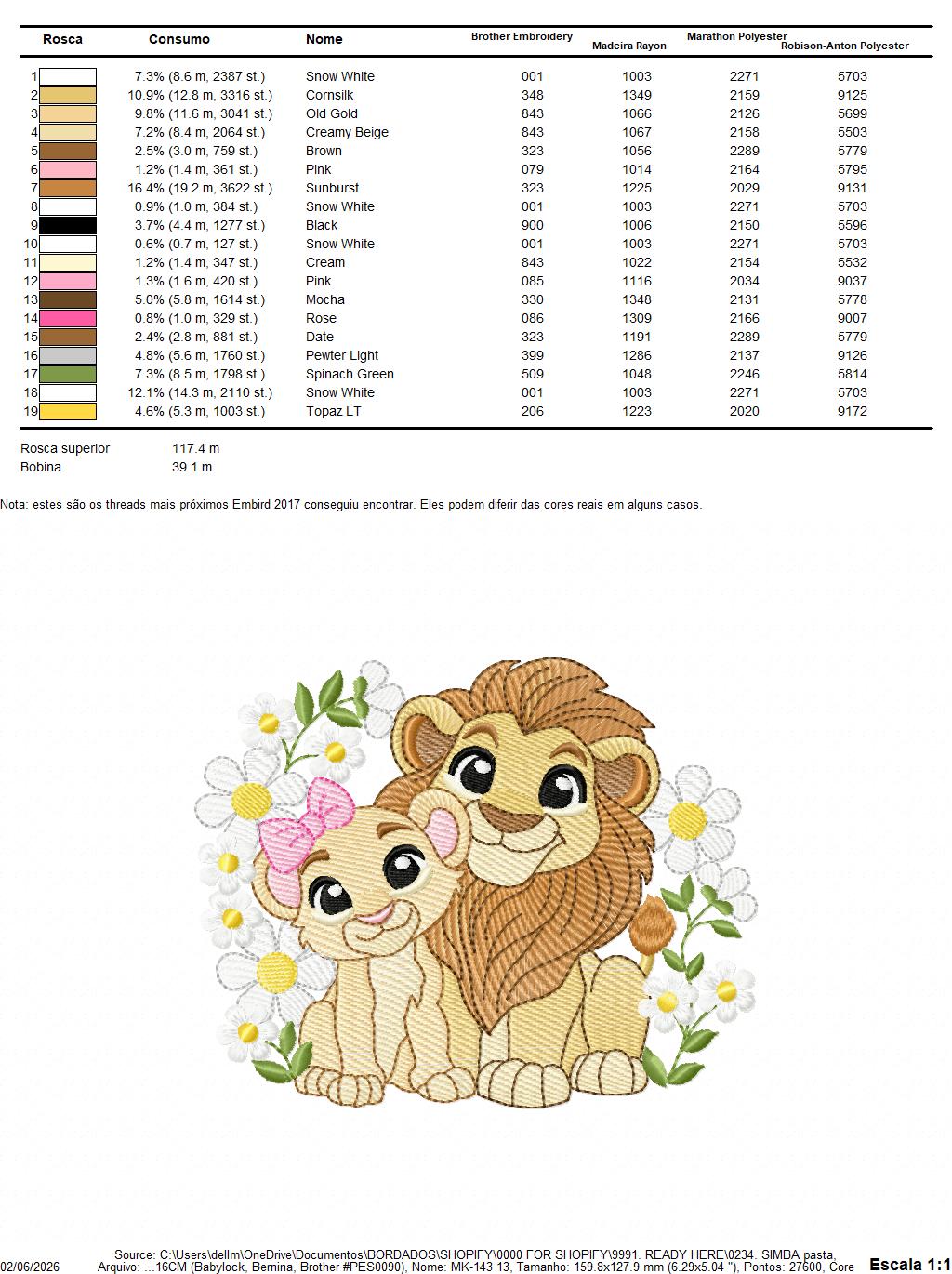 Lion King embroidery design - Simba and Nala with flowers machine embroidery pattern - Baby Boy and girl file - Instant digital download pes jef dst hus vp3