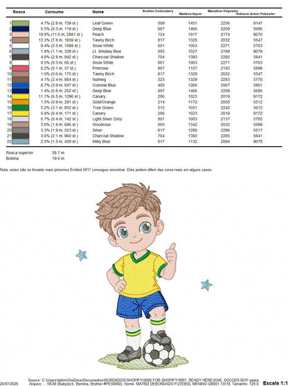 Soccer player embroidery design - School Boy with curly hair machine embroidery file - boy with soccer ball file - Instant digital download