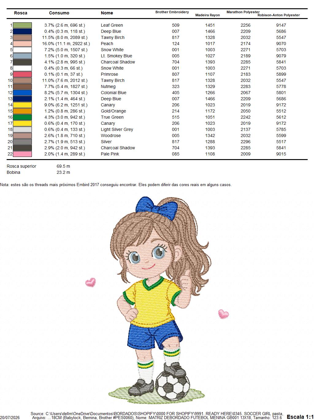 Soccer player embroidery designs - Baby Girl with long hair machine embroidery file - Girl with soccer ball file - Instant digital download pes jef