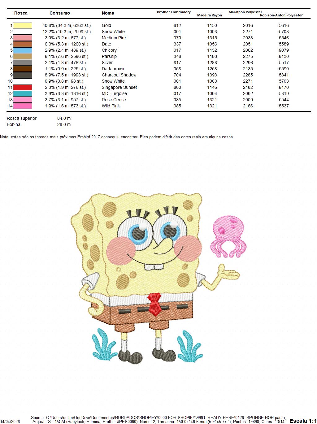 SPONGE BOB embroidery designs - SPONGE BOB embroidery design machine embroidery pattern - Puppy embroidery file - instant download pes (Copy) Marcia Embroidery