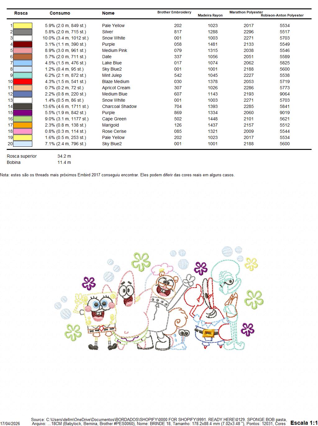 SPONGE BOB embroidery designs - SPONGE BOB embroidery design machine embroidery pattern - Puppy embroidery file - instant download pes (Copy) Marcia Embroidery