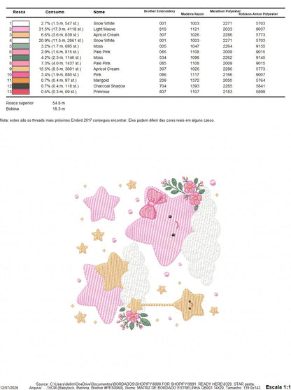 Stars and flowers embroidery design - Baby Girl and Boy machine embroidery pattern - Boho stars with leaves - Instant digital download jef pes