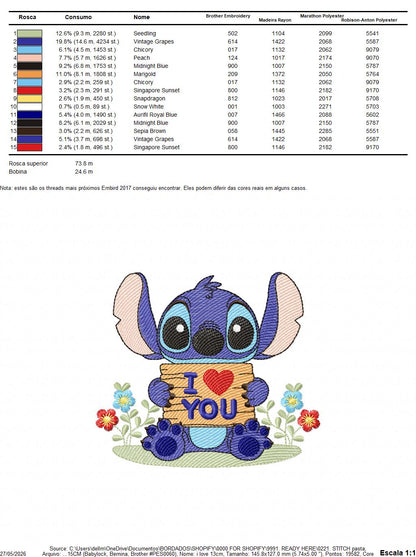 Stitch embroidery design - Lilo and Stitch Cartoon machine embroidery pattern - Baby boy and girl file - Instant digital download pes jef (Copy) Marcia Embroidery