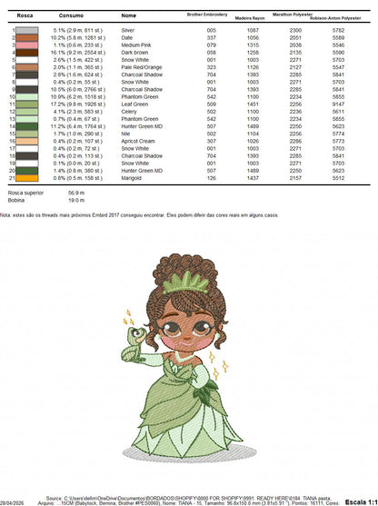 Tiana embroidery design - Disney Princess machine embroidery patterns - Instant digital download (Copy) Marcia Embroidery