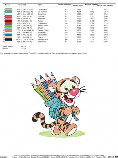 Tigger embroidery design - Winnie the Pooh Bear Cartoon machine embroidery pattern - Baby boy and girl file - Instant digital download pes jef - Marcia Embroidery