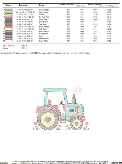 Farm Tractor embroidery designs - Ranch Pickup Truck with duck machine embroidery pattern - Baby boy file - Instant digital download pes jef (Copy) Marcia Embroidery