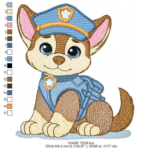 Paw Patrol embroidery designs - Dog Chase machine embroidery patterns - Baby Girl Boy file - Instant digital download pes jef dst exp hus vp3 - Zuma Chase Rubble Skye Marshall Everest Ryder Rocky - Marcia Embroidery