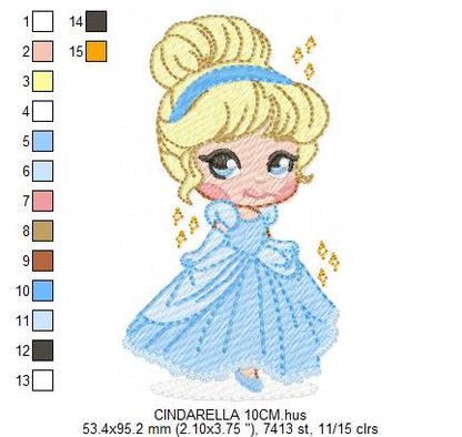 Cindarella embroidery design - Disney Princess machine embroidery patterns - Instant digital download (Copy) (Copy) Marcia Embroidery