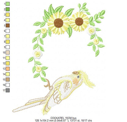 Hummingbird embroidery designs - Baby Girl Bird with flowers machine embroidery pattern - Instant digital download pes jef dst hus vp3 vip (Copy) Marcia Embroidery