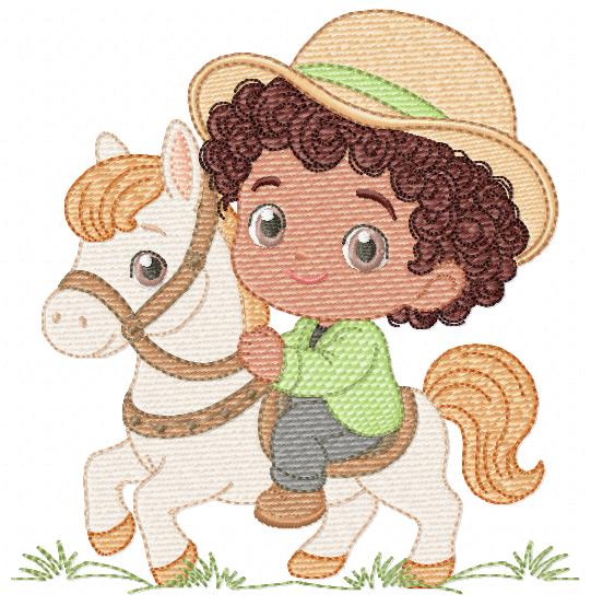 Cowboy Embroidery Design – Baby Boy Country Ranch Wrangler File (Instant Download)