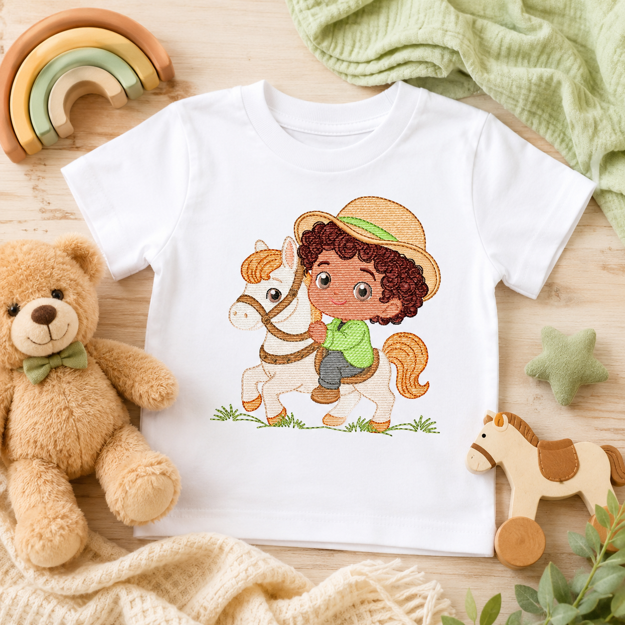 Cowboy Embroidery Design – Baby Boy Country Ranch Wrangler File (Instant Download)