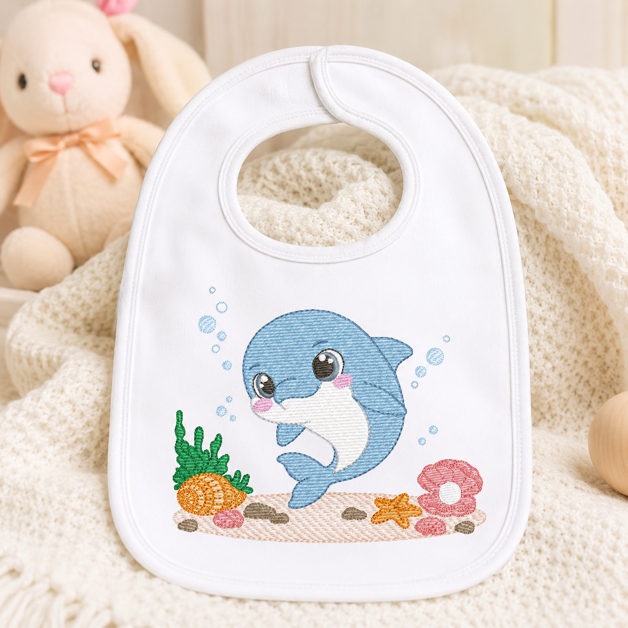 Dolphin embroidery design - Ocean Fish embroidery design machine embroidery pattern - Dolphin with algae embroidery - delicate sea animal (Copy)