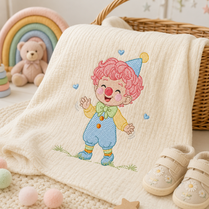 Circus Clown embroidery designs - Boy Clown with funny hat machine embroidery pattern - Baby Boy file - Instant digital download pes jef dst hus