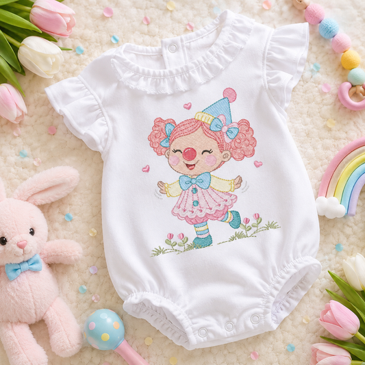 Circus Clown embroidery designs - Girl Clown with funny hat machine embroidery pattern - Baby Girl file - Instant digital download pes jef dst hus