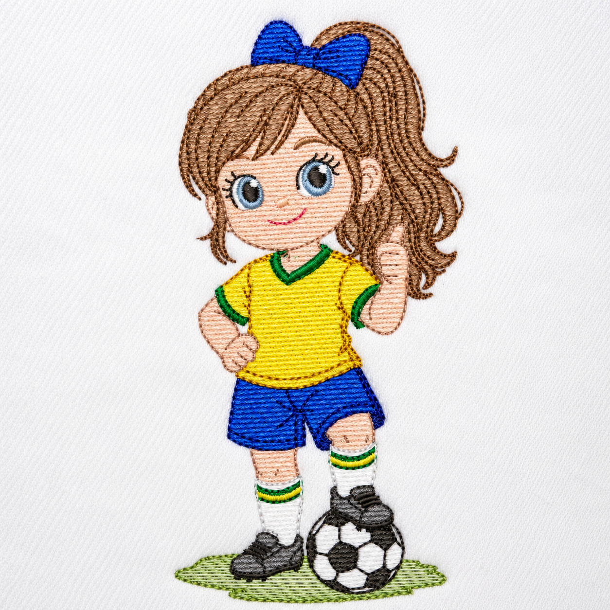 Soccer player embroidery designs - Baby Girl with long hair machine embroidery file - Girl with soccer ball file - Instant digital download pes jef