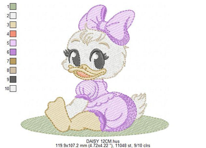 DAISY embroidery design - Minnie Mouse machine embroidery pattern - Baby Girl file - Instant digital download pes jef dst (Copy) Marcia Embroidery