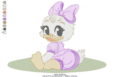 DAISY embroidery design - Minnie Mouse machine embroidery pattern - Baby Girl file - Instant digital download pes jef dst (Copy) Marcia Embroidery