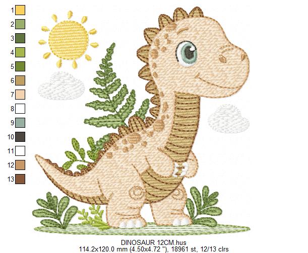 Dinosaur embroidery designs - Dino embroidery design machine embroidery pattern - instant download - Tyrannosaurus embroidery file T rex pes (Copy) Marcia Embroidery