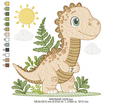 Dinosaur embroidery designs - Dino embroidery design machine embroidery pattern - instant download - Tyrannosaurus embroidery file T rex pes (Copy) Marcia Embroidery