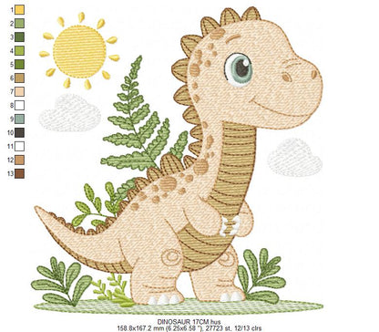 Dinosaur embroidery designs - Dino embroidery design machine embroidery pattern - instant download - Tyrannosaurus embroidery file T rex pes (Copy) Marcia Embroidery