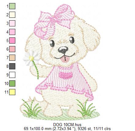 Female Dog embroidery designs - Doggie embroidery design machine embroidery pattern - Puppy embroidery - Pet embroidery - instant download (Copy) Marcia Embroidery