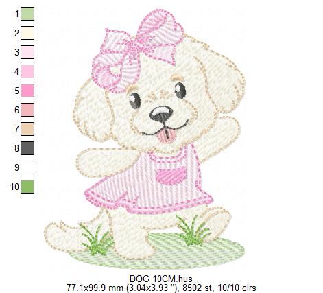 Female Dog embroidery designs - Doggie embroidery design machine embroidery pattern - Puppy embroidery - Pet embroidery - instant download (Copy) Marcia Embroidery