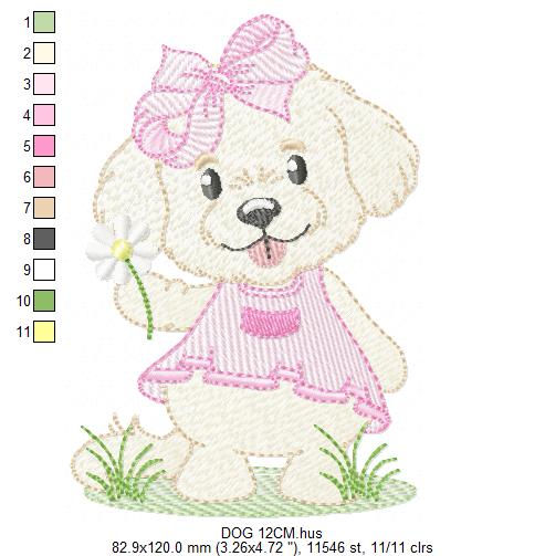 Female Dog embroidery designs - Doggie embroidery design machine embroidery pattern - Puppy embroidery - Pet embroidery - instant download (Copy) Marcia Embroidery