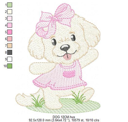 Female Dog embroidery designs - Doggie embroidery design machine embroidery pattern - Puppy embroidery - Pet embroidery - instant download (Copy) Marcia Embroidery