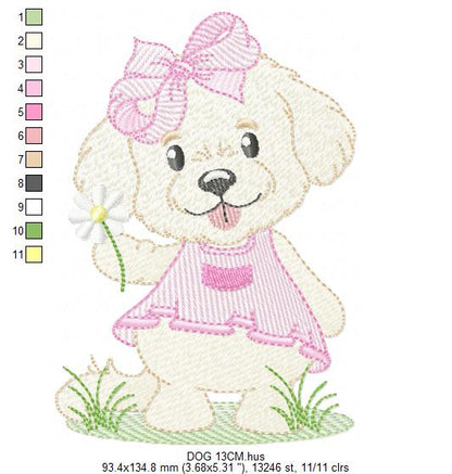 Female Dog embroidery designs - Doggie embroidery design machine embroidery pattern - Puppy embroidery - Pet embroidery - instant download (Copy) Marcia Embroidery