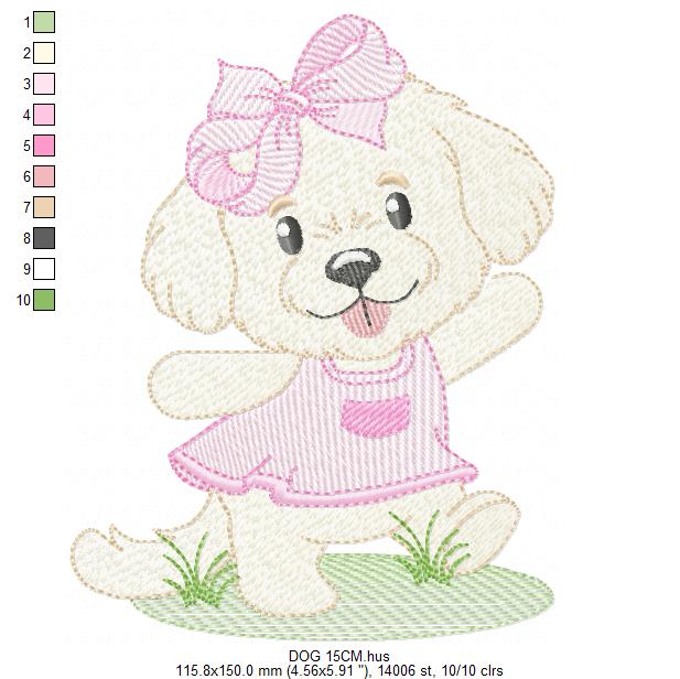 Female Dog embroidery designs - Doggie embroidery design machine embroidery pattern - Puppy embroidery - Pet embroidery - instant download (Copy) Marcia Embroidery