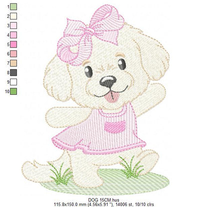 Female Dog embroidery designs - Doggie embroidery design machine embroidery pattern - Puppy embroidery - Pet embroidery - instant download (Copy) Marcia Embroidery
