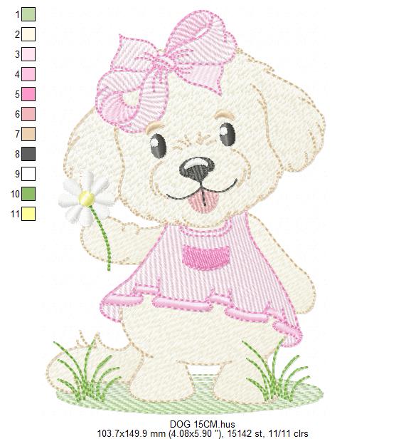 Female Dog embroidery designs - Doggie embroidery design machine embroidery pattern - Puppy embroidery - Pet embroidery - instant download (Copy) Marcia Embroidery