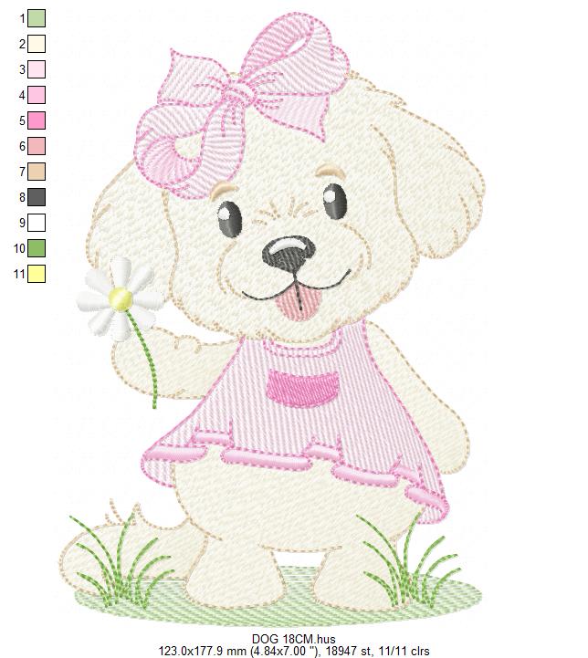 Female Dog embroidery designs - Doggie embroidery design machine embroidery pattern - Puppy embroidery - Pet embroidery - instant download (Copy) Marcia Embroidery