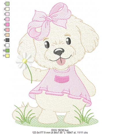 Female Dog embroidery designs - Doggie embroidery design machine embroidery pattern - Puppy embroidery - Pet embroidery - instant download (Copy) Marcia Embroidery