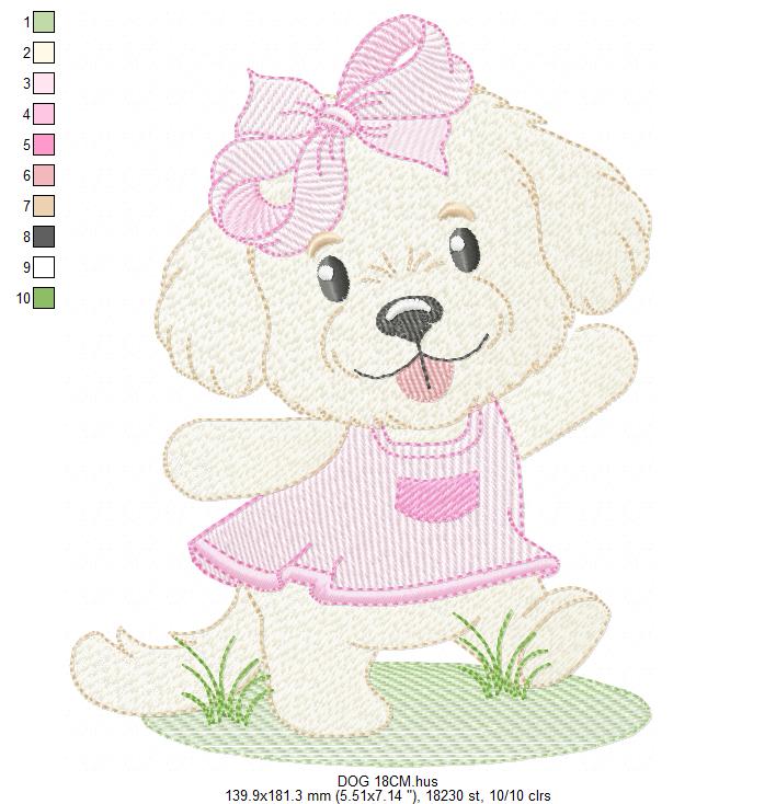 Female Dog embroidery designs - Doggie embroidery design machine embroidery pattern - Puppy embroidery - Pet embroidery - instant download (Copy) Marcia Embroidery