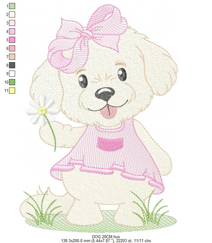 Female Dog embroidery designs - Doggie embroidery design machine embroidery pattern - Puppy embroidery - Pet embroidery - instant download (Copy) Marcia Embroidery