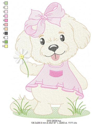 Female Dog embroidery designs - Doggie embroidery design machine embroidery pattern - Puppy embroidery - Pet embroidery - instant download (Copy) Marcia Embroidery